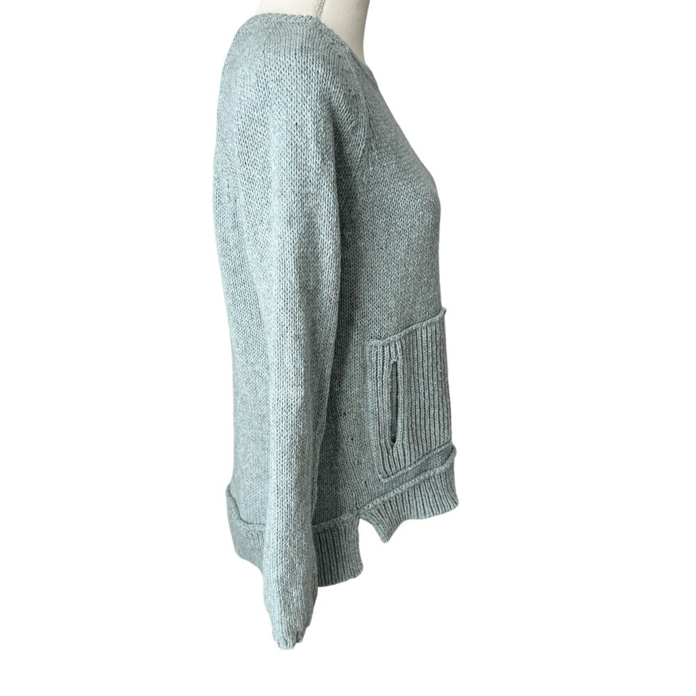 J. JILL Sweater Womens SP Seafoam Green Cotton Wool Blend Relaxed Fit - Picture 4 of 8